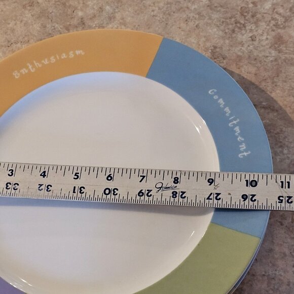 2 Mary Kay MK Dinner Plates Inspirational Words to Live by 10.5" sentiment promo - Picture 7 of 7